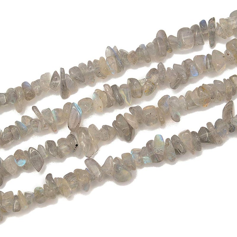 PLTbeads 5-8mm Natral Healing Gemstone Waist Bracelets Necklace Kit Irregular Stone DIY Crafts Design Jewelry Making 1 Strand per Bag Approxi 34 inch (Labradorite Chips) - Image 2